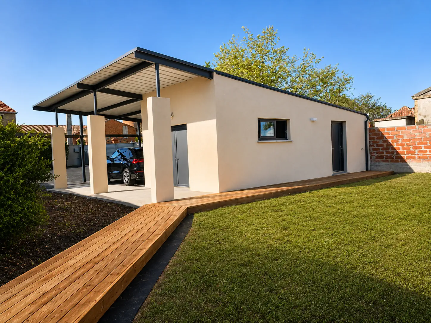 Maison contemporaine avec terrasse bois – ETCM