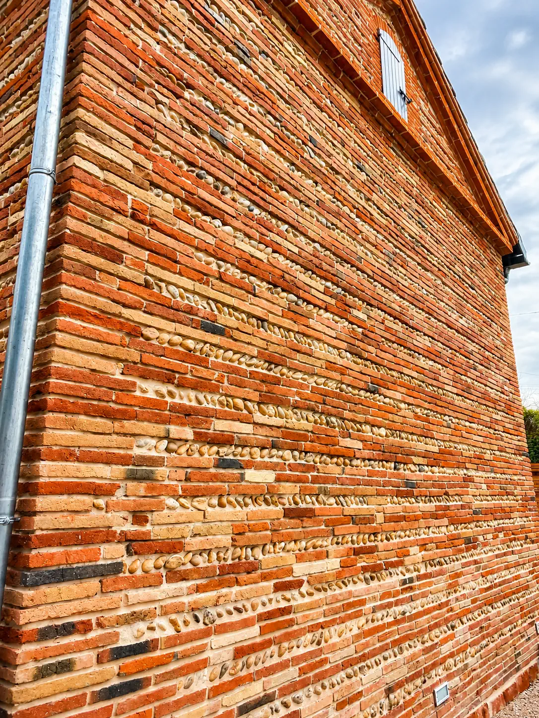 Renovation maison facade rouge