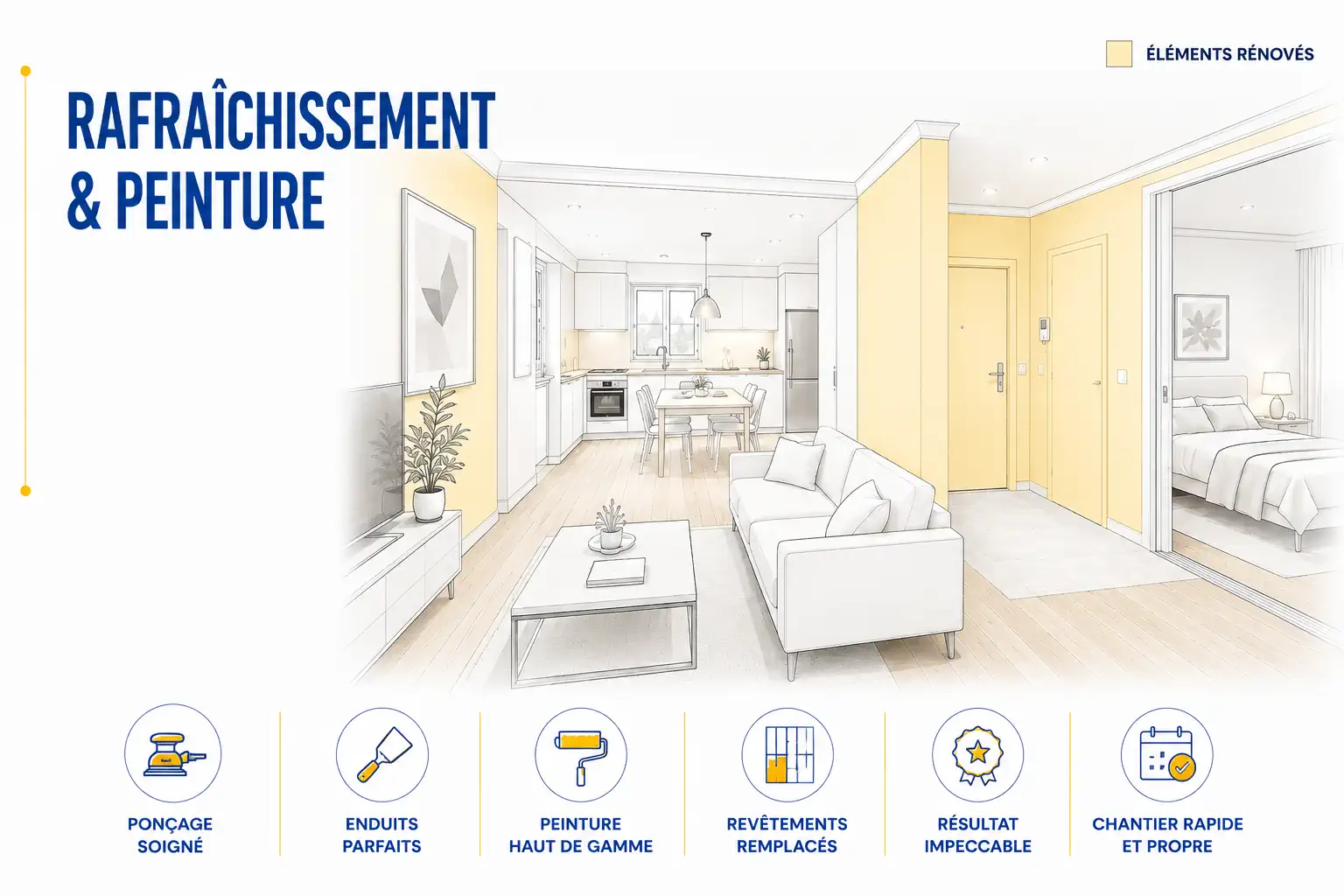Rafraîchissement et peinture d'appartement par ETCM