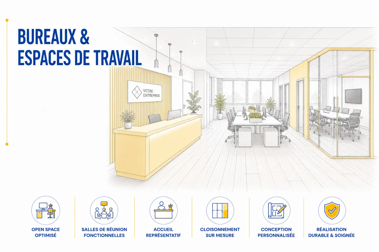 Aménagement de bureaux et espaces de travail professionnels